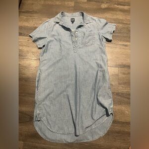 GAP Denim Shirt Dress in Light Blue size large
